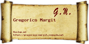 Gregorics Margit névjegykártya